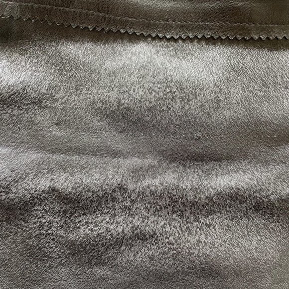 Cache Genuine Leather Pencil Skirt Side Zip Fuzzy Trim Black Size 0 - Picture 5 of 9